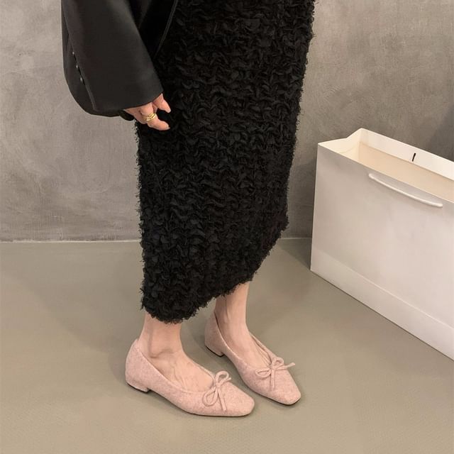 Toe Flats Bow Square