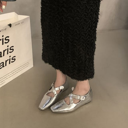 Wedge Criss Toe Hidden Mary Jane Pumps Square Cross