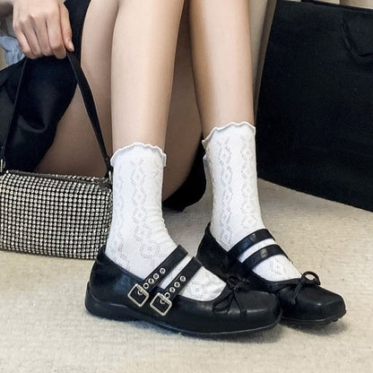 Mary Bow Shoes Square Jane Toe