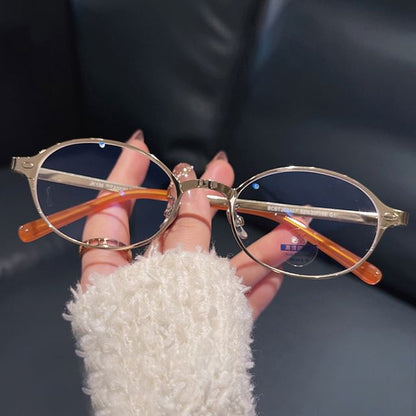 Glasses Blue Oval Light Blocking