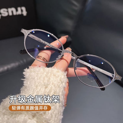 Glasses Blue Oval Light Blocking