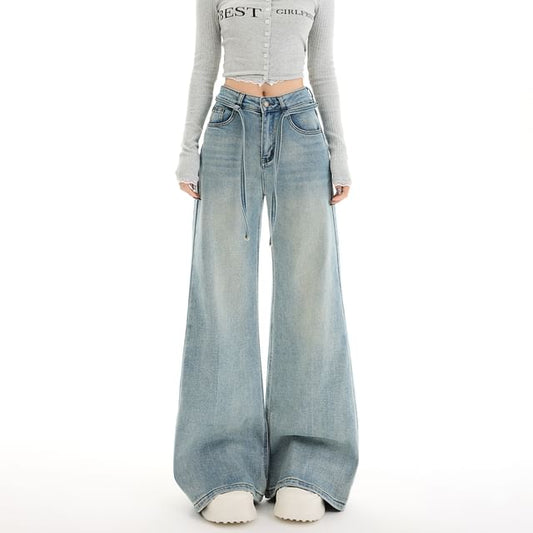 Jeans Mid Washed Rise (Various Wide Leg Designs)