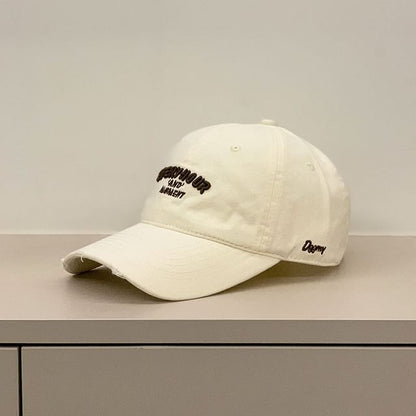 Embroidered Baseball Lettering Distressed Cap