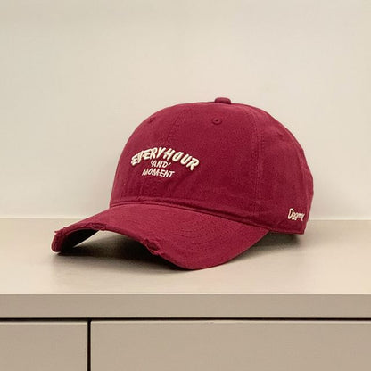 Embroidered Baseball Lettering Distressed Cap