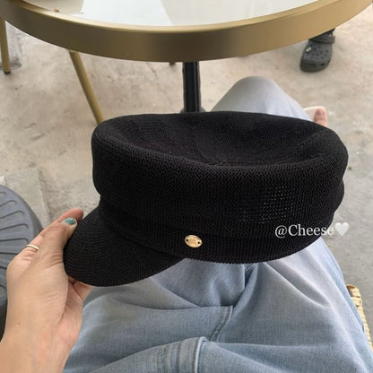 Buttoned Newsboy Cap