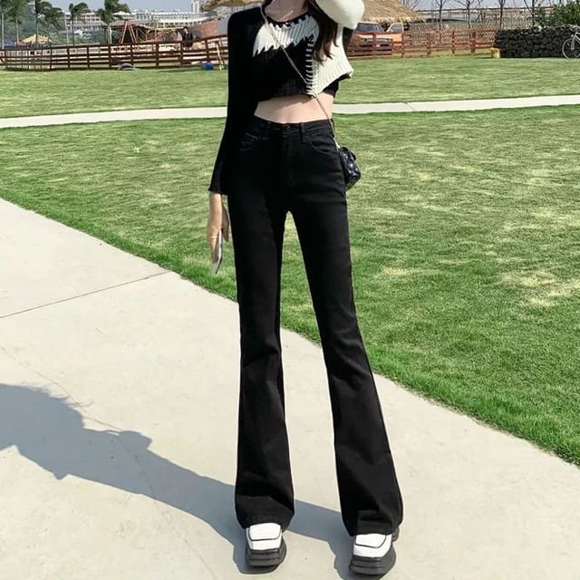 Flared Waist Jeans High