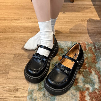Mary Platform Bow Jane Shoes