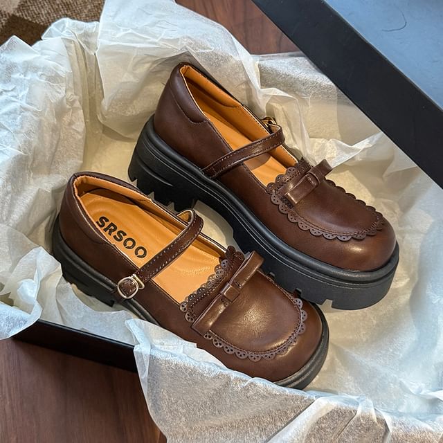 Mary Platform Bow Jane Shoes