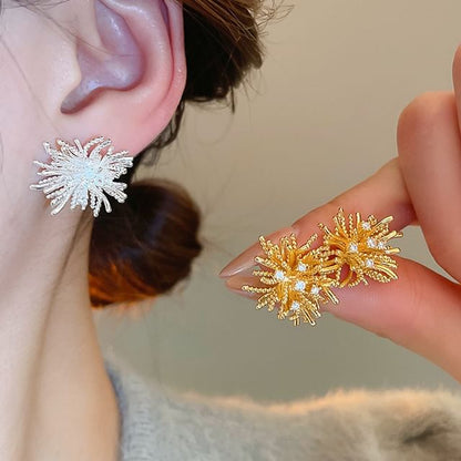 Flower CZ Earring Stud