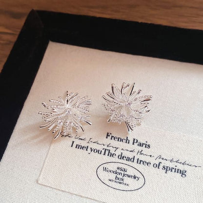 Flower CZ Earring Stud