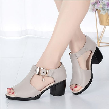 Buckled Sandals Heel Chunky
