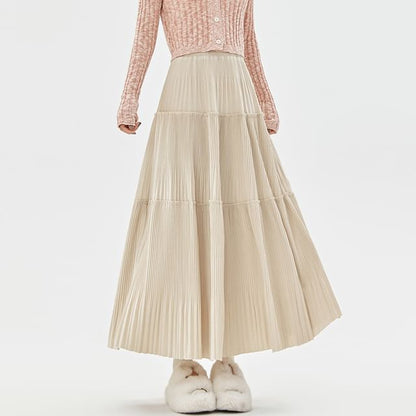 Rise High Skirt Midi A-Line Velvet