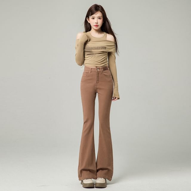 Washed Jeans (Various Bootcut Designs) Waist High