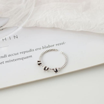 Set Ring Rhinestone Flower Open /