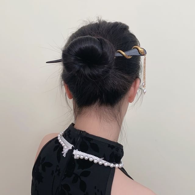 Hair Snake Faux Stick Fringed Pearl