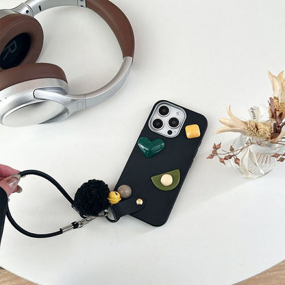 Strap with Geometric Case Phone Pom