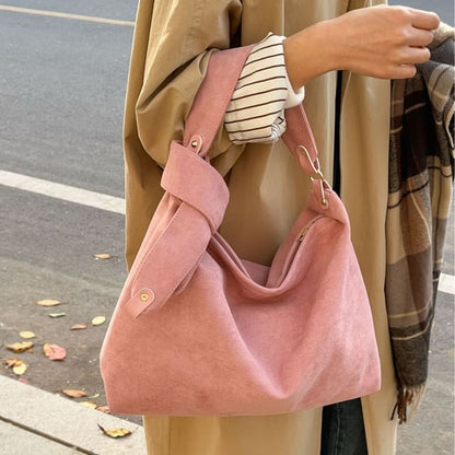 Suede Tote Bag Faux Plain