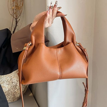 Top Crossbody Plain Handle Leather Faux Bag