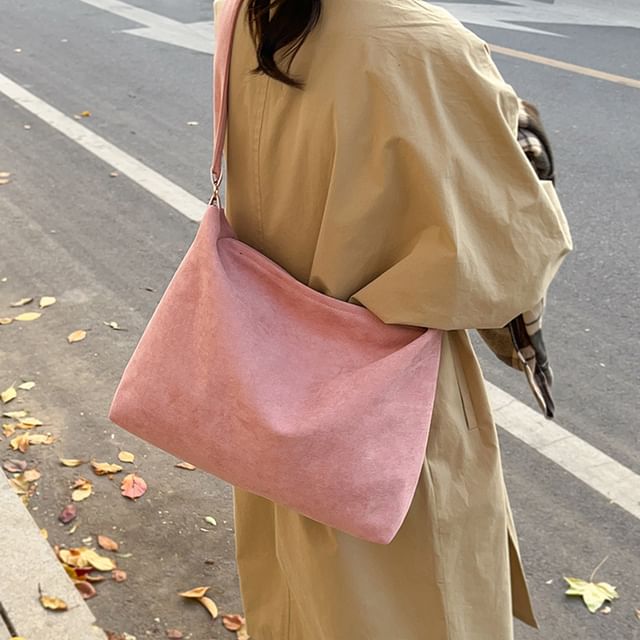 Suede Tote Bag Faux Plain