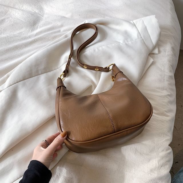 Plain Bag Faux Crossbody Leather