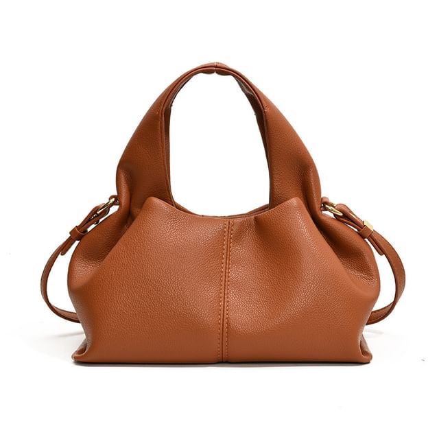 Top Crossbody Plain Handle Leather Faux Bag