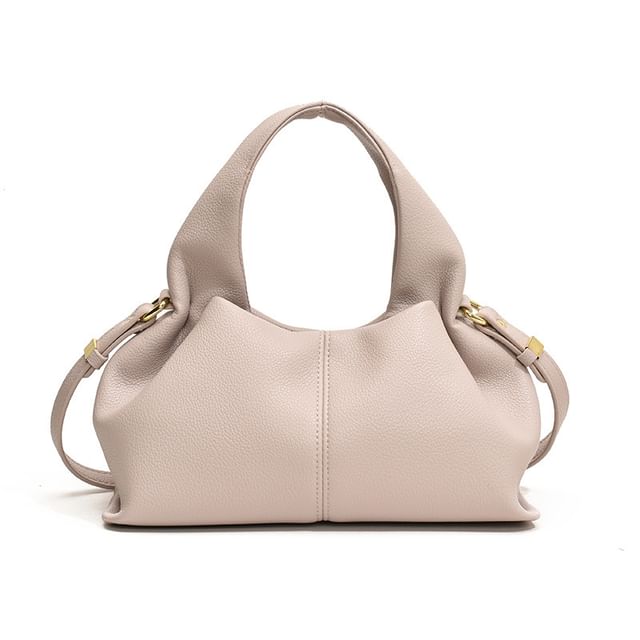 Top Crossbody Plain Handle Leather Faux Bag