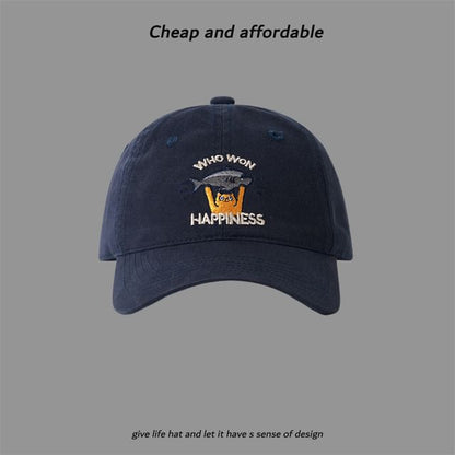 Baseball Embroidered Cap Cat