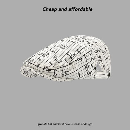 Cap Print Dog Newsboy
