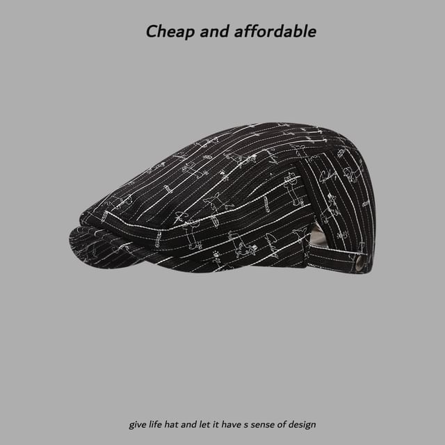 Cap Print Dog Newsboy