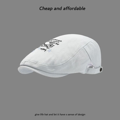 Cartoon Hat Embroidery Newsboy