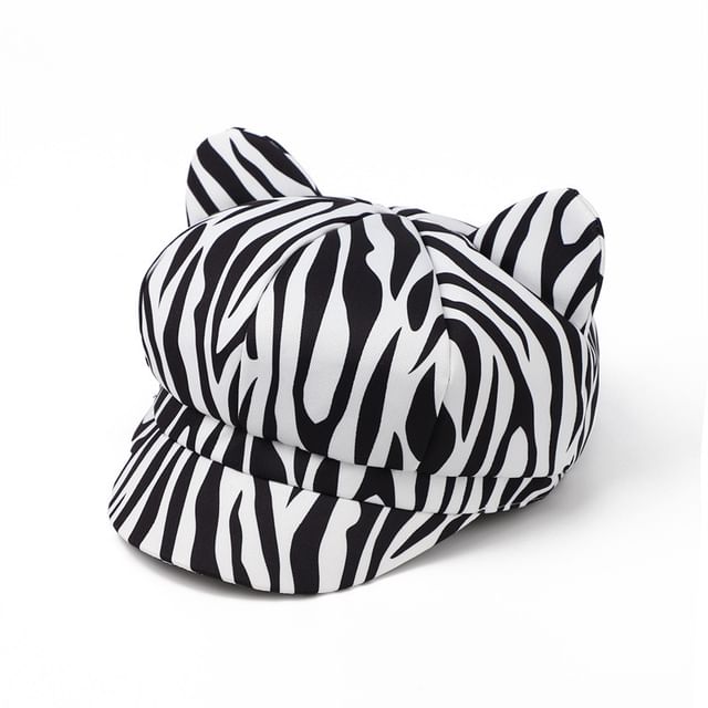 Cap Newsboy Ear Cat Patterned