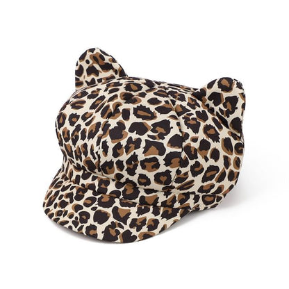 Cap Newsboy Ear Cat Patterned