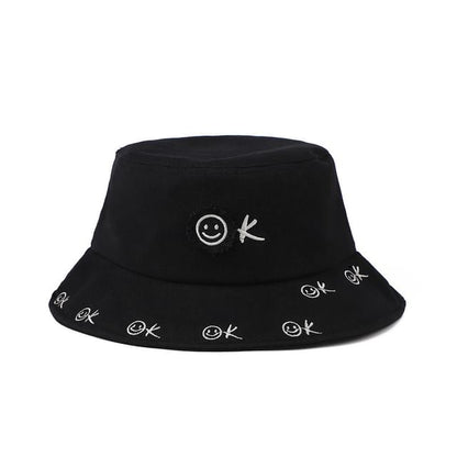 Smiley Face Bucket Hat Embroidered