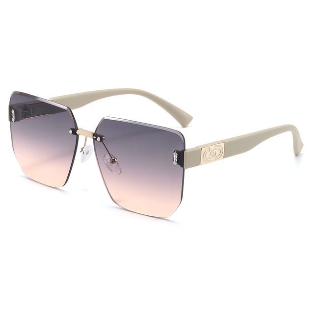 Sunglasses Oversized Rimless Geometric