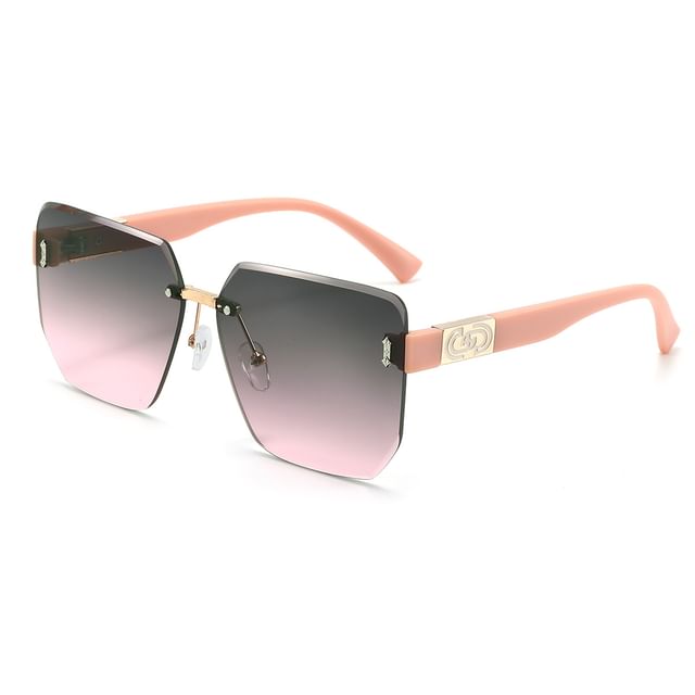 Sunglasses Oversized Rimless Geometric