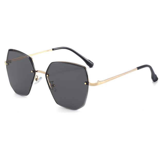 Sunglasses Oversized Geometric Rimless