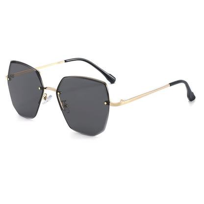 Sunglasses Oversized Geometric Rimless