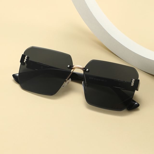 Sunglasses Geometric Rimless Oversized