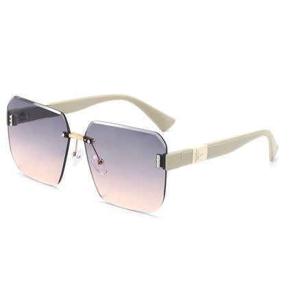Sunglasses Geometric Rimless Oversized