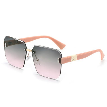 Sunglasses Geometric Rimless Oversized
