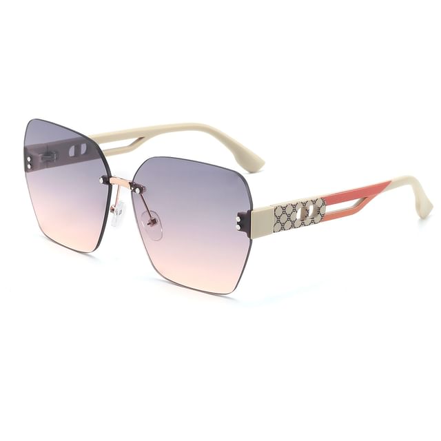 Rimless Oversized Geometric Sunglasses