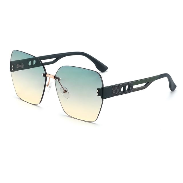 Rimless Oversized Geometric Sunglasses