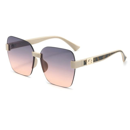 Oversized Sunglasses Rimless Geometric