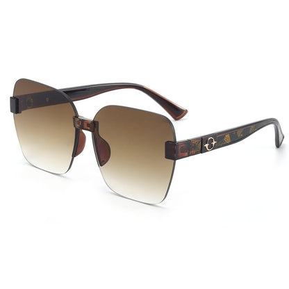 Oversized Sunglasses Rimless Geometric