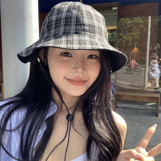 Applique Plaid Hat Boonie