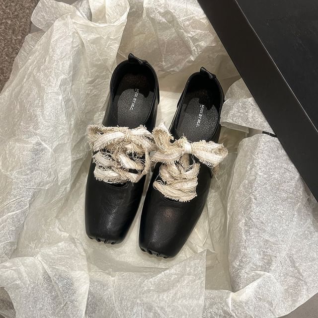 Block Plain Lace-Ups Heel