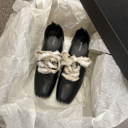 Block Plain Lace-Ups Heel