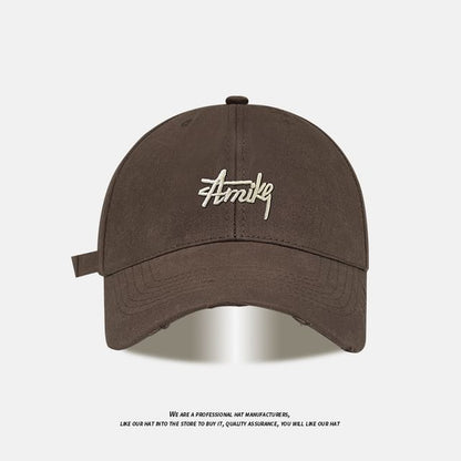 Baseball Embroidered Cap Lettering Distressed
