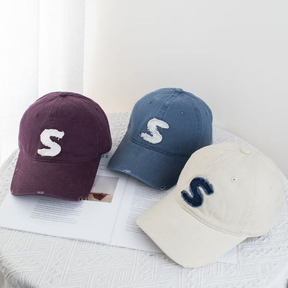 Distressed Applique Baseball Cap Lettering