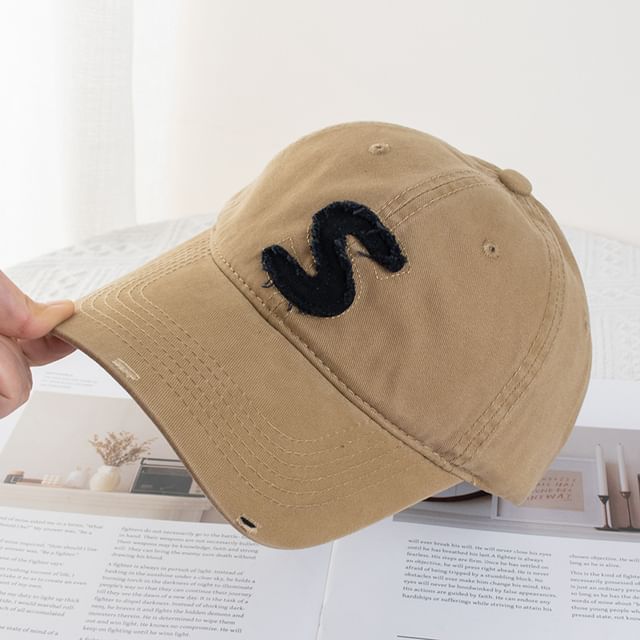 Distressed Applique Baseball Cap Lettering